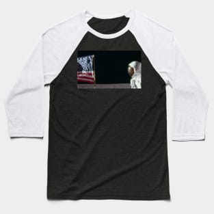 Apollo Astronaut on the Moon Baseball T-Shirt